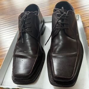 ALDO Men’s Coffee Brown Square Toe Oxford Dress Shoes Lace Up Size 7